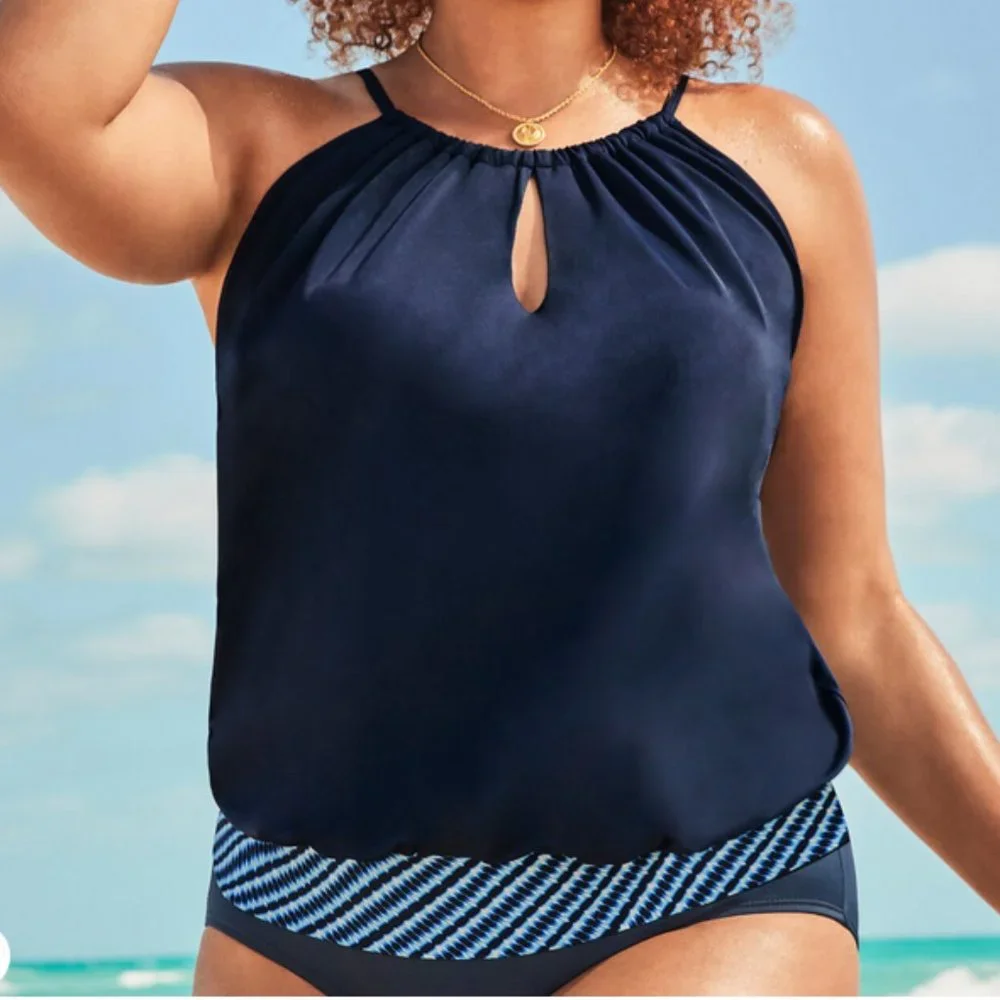 Nwt High Neck Keyhole Blouson tankini Swimsuits For All